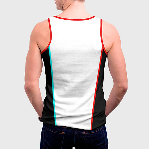 Мужская майка без рукавов Герб РФ текстура / 3D-Красный – фото 4