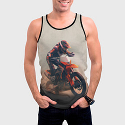 Майка-безрукавка мужская Мотоциклист - гонка, цвет: 3D-черный — фото 2