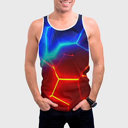Майка-безрукавка мужская Красные плиты с ярким светом, цвет: 3D-белый — фото 2
