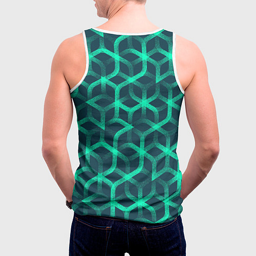 Мужская майка без рукавов Современный замысловатый орнамент / 3D-Белый – фото 4
