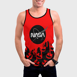 Майка-безрукавка мужская Marshmello x Nasa red, цвет: 3D-черный — фото 2