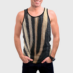 Майка-безрукавка мужская Мех зебры, цвет: 3D-черный — фото 2