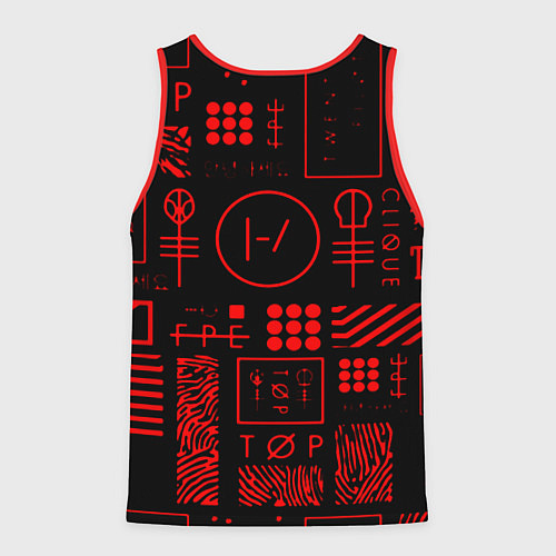 Мужская майка без рукавов Twenty one pilots pattern rock / 3D-Красный – фото 2