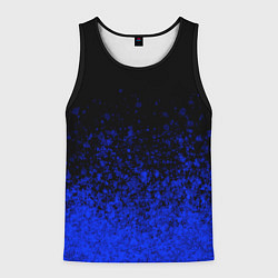 Майка-безрукавка мужская Чёрный и ультрамарин абстрактный, цвет: 3D-черный