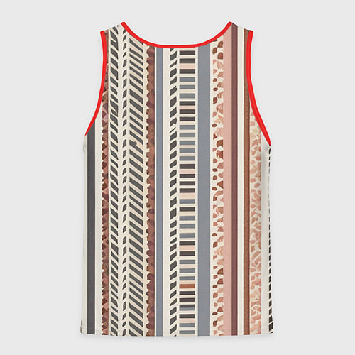 Мужская майка без рукавов Тканевый полосатый фон векторной текстуры / 3D-Красный – фото 2