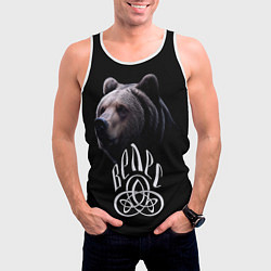 Майка-безрукавка мужская Славянский медведь велес - слава роду велеса, цвет: 3D-белый — фото 2