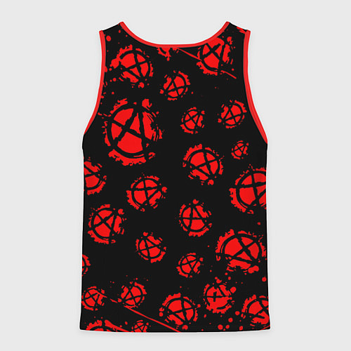 Мужская майка без рукавов Алиса рок паттерн анархия / 3D-Красный – фото 2