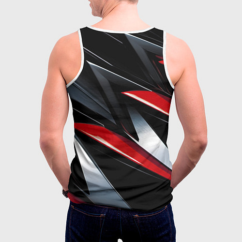 Мужская майка без рукавов Пикачу байкер на мотоцикле / 3D-Белый – фото 4