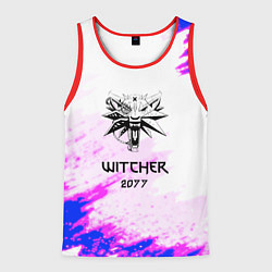 Майка-безрукавка мужская The Witcher colors neon, цвет: 3D-красный