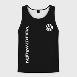 Майка-безрукавка мужская Volkswagen logo white, цвет: 3D-черный