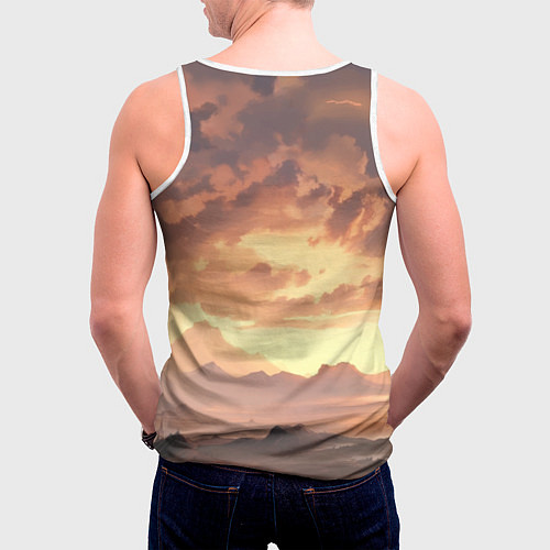Мужская майка без рукавов Боевая нежить на закате дня / 3D-Белый – фото 4