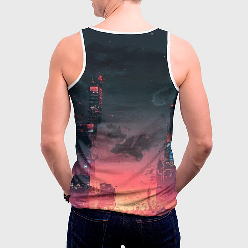 Мужская майка без рукавов Девушка-андроид в футуристичной броне / 3D-Белый – фото 4