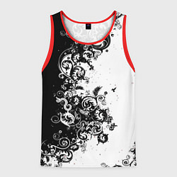 Майка-безрукавка мужская Чёрно белый стильный узор, цвет: 3D-красный