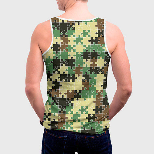 Мужская майка без рукавов Красочный камуфляжный пазл / 3D-Белый – фото 4
