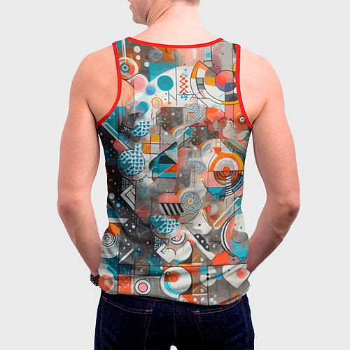 Мужская майка без рукавов Лицо прекрасной девушки - граффити / 3D-Красный – фото 4