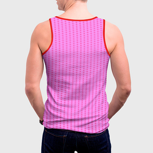 Мужская майка без рукавов Паттерн сетчатый контурный / 3D-Красный – фото 4