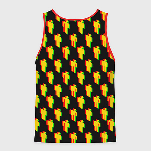 Мужская майка без рукавов Billie Eilish glitch pattern / 3D-Красный – фото 2