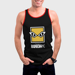 Майка-безрукавка мужская Rainbow six 6 logo games, цвет: 3D-красный — фото 2