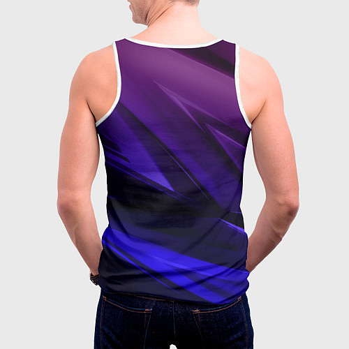 Мужская майка без рукавов Абстракция из градиента и линий / 3D-Белый – фото 4