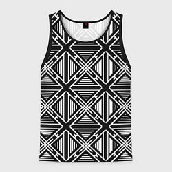Майка-безрукавка мужская Перекрестие ромбов, цвет: 3D-черный