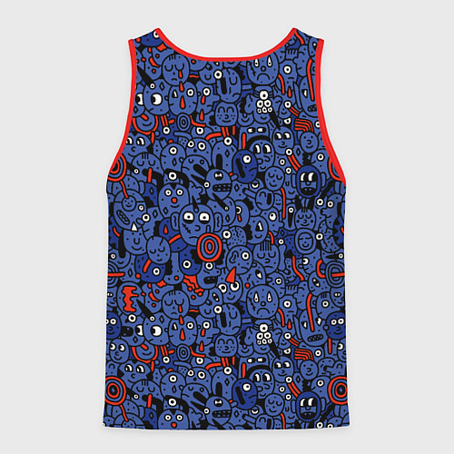 Мужская майка без рукавов Человечки панки / 3D-Красный – фото 2