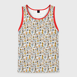 Майка-безрукавка мужская Человечки и монстры, цвет: 3D-красный