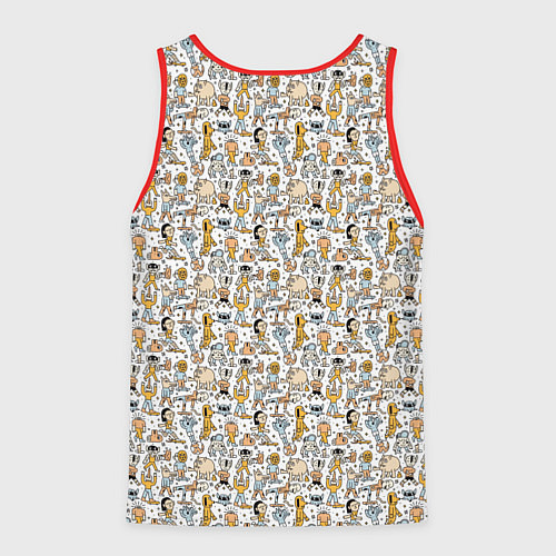 Мужская майка без рукавов Человечки и монстры / 3D-Красный – фото 2