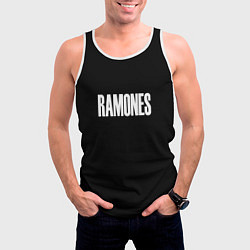 Майка-безрукавка мужская Ramones white logo, цвет: 3D-белый — фото 2