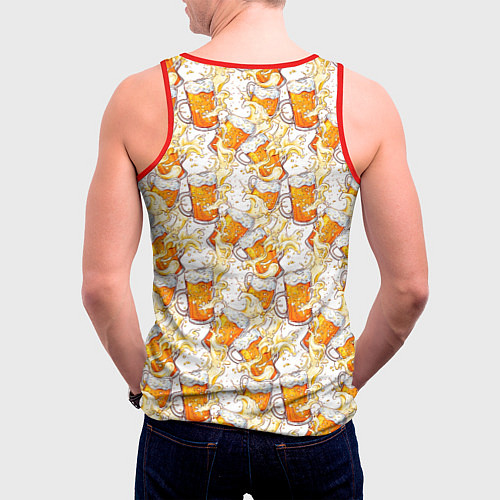 Мужская майка без рукавов Кружки с пивом / 3D-Красный – фото 4
