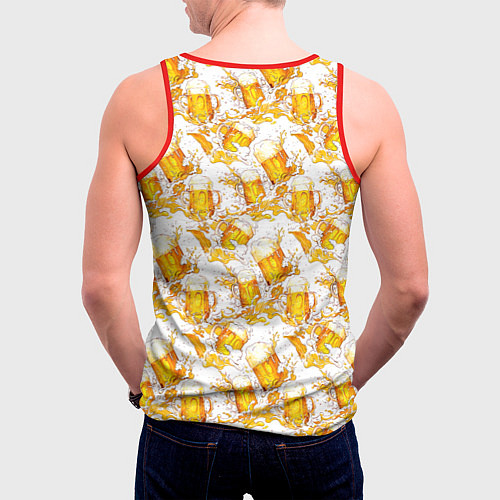 Мужская майка без рукавов Много пива / 3D-Красный – фото 4