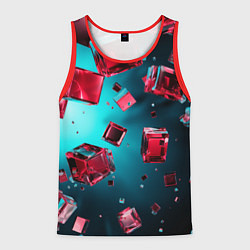 Майка-безрукавка мужская Взрыв из камней, цвет: 3D-красный