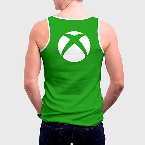 Мужская майка без рукавов X-box logo green / 3D-Белый – фото 4