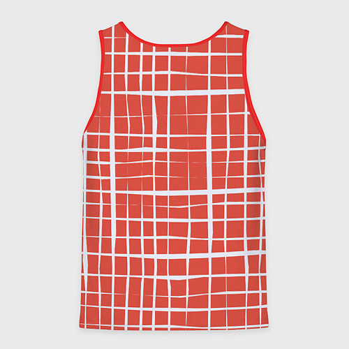 Мужская майка без рукавов Светлая клетка на красном / 3D-Красный – фото 2