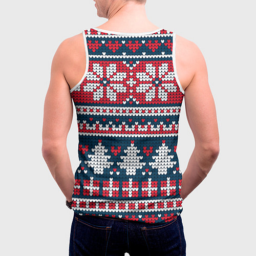 Мужская майка без рукавов Русский орнамент / 3D-Белый – фото 4