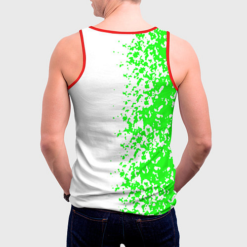 Мужская майка без рукавов Xbox кислотные зеленые краски / 3D-Красный – фото 4