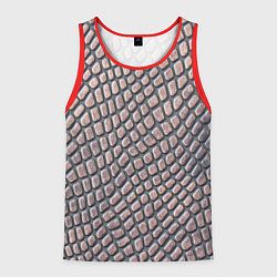 Майка-безрукавка мужская Кожаный принт, цвет: 3D-красный