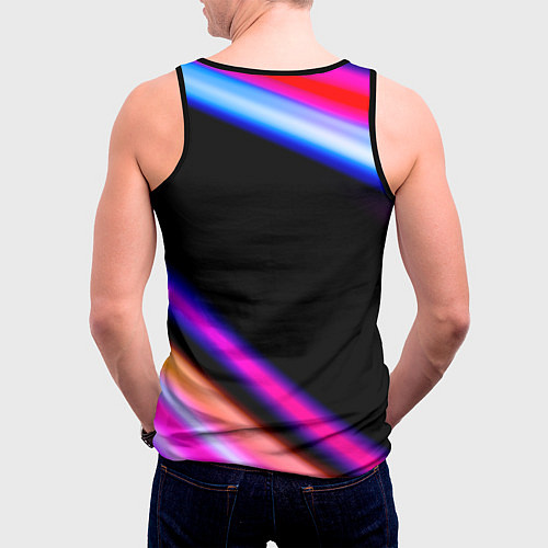 Мужская майка без рукавов Nine Inch Nails neon rock lights / 3D-Черный – фото 4
