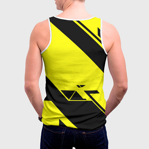 Мужская майка без рукавов Half life geometry / 3D-Белый – фото 4