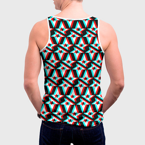 Мужская майка без рукавов Астралис глитч логотип / 3D-Белый – фото 4