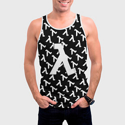 Майка-безрукавка мужская Half liife logo pattern, цвет: 3D-белый — фото 2