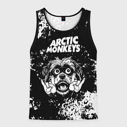 Майка-безрукавка мужская Arctic Monkeys рок пес, цвет: 3D-черный
