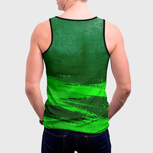 Мужская майка без рукавов Geely - green gradient посередине / 3D-Черный – фото 4