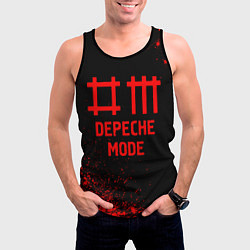 Майка-безрукавка мужская Depeche Mode - red gradient, цвет: 3D-черный — фото 2