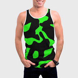 Майка-безрукавка мужская Зелёный камуфляж милитари, цвет: 3D-белый — фото 2