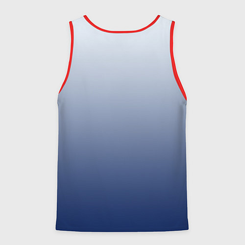 Мужская майка без рукавов Бело синий градиент / 3D-Красный – фото 2