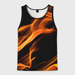 Майка-безрукавка мужская Языки пламени текстура, цвет: 3D-черный