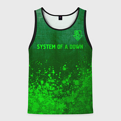 Майка-безрукавка мужская System of a Down - green gradient посередине, цвет: 3D-черный