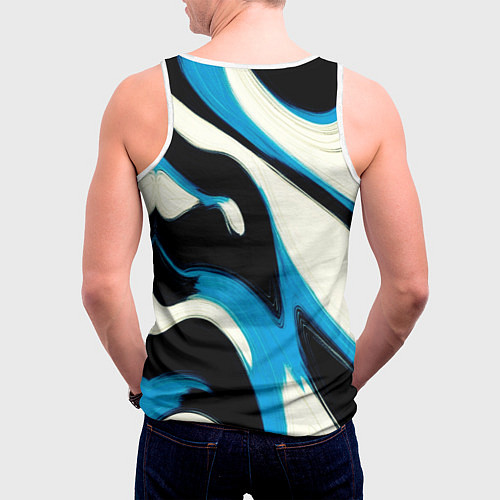 Мужская майка без рукавов Современное искусство абстракции / 3D-Белый – фото 4