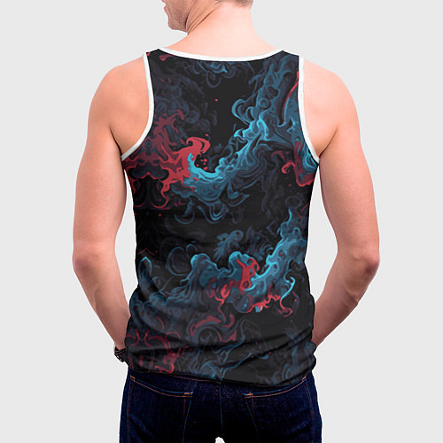 Мужская майка без рукавов Цветные клубы дыма / 3D-Белый – фото 4