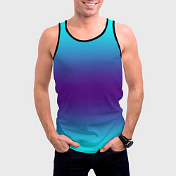 Майка-безрукавка мужская Градиент из неона, цвет: 3D-черный — фото 2